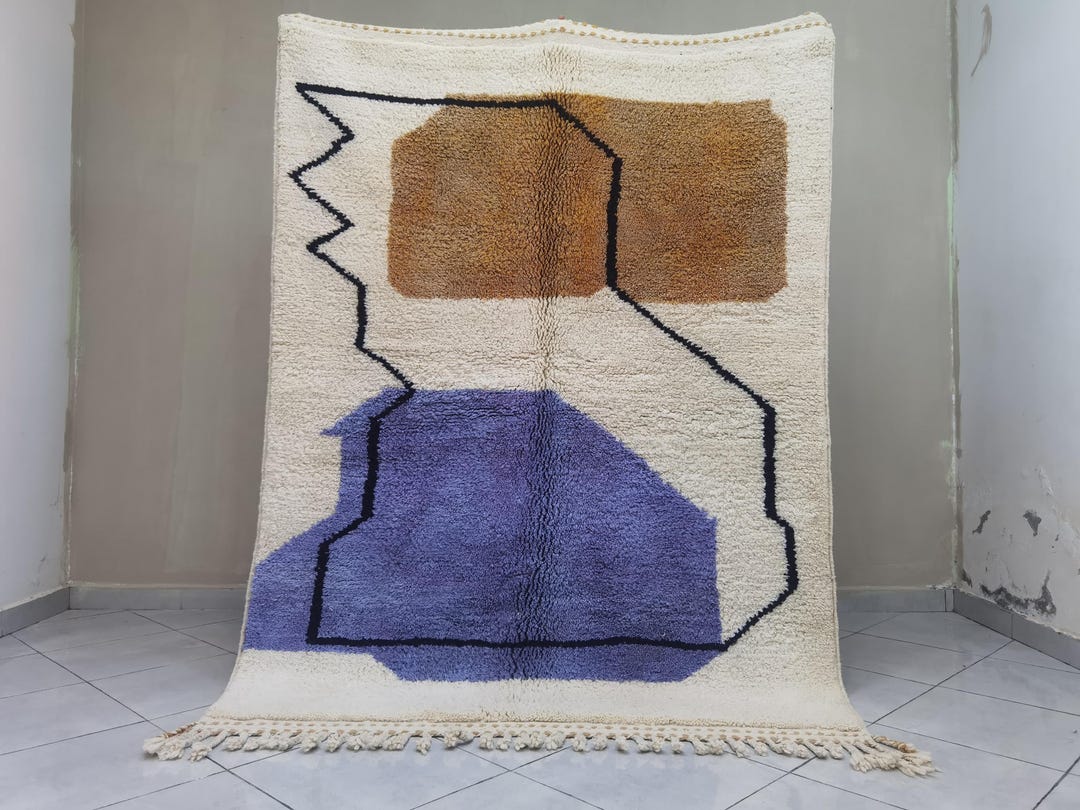 Tapis marocain vintage coloré 5x8 | Tapis berbère en laine fait main