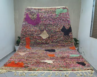 Handmade Moroccan Berber Wool Rug, Custom Boho Area Rug, Handwoven Colourful Carpet