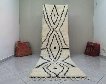 Handmade Wool Moroccan Runner Rug: Custom Berber Hallway Carpet