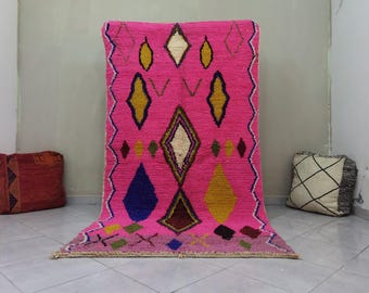 Gorgeous Beni Ourain Rug, Pink Moroccan Rug, Light Pink Wool Berber Rug, Area Rugs Pink, Amazing Moroccan Pink Rug, Handmade Morrocan Rug
