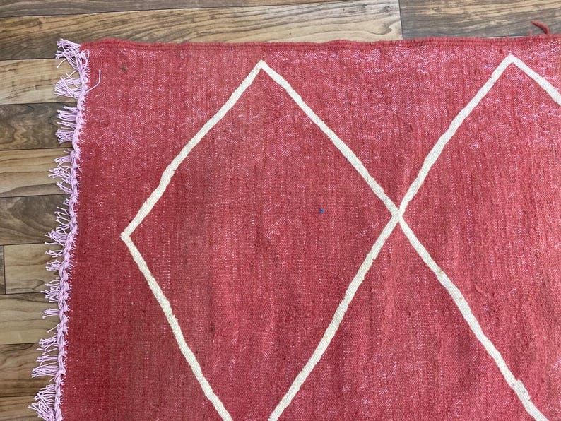 Hand Made Custom Rugs Handmade Pink Moroccan Kilim Rug: Custom Beni Ourain Carpet - Etsy