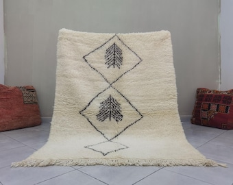 Handmade Beni Ourain Rug: Authentic Moroccan Wool Berber Carpet