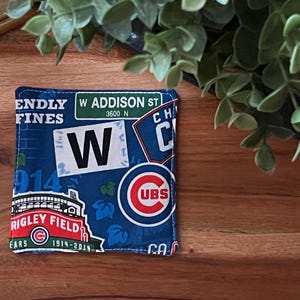 Chicago Cubs Fabric Coasters: Handmade Baseball Fan Gift