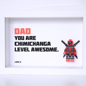 Personalized Deadpool Superhero Frame, Funny Father’s Day Gift for Dad, Partner or Husband, Unique Hero Minifigure Decor, Dead-pool frame