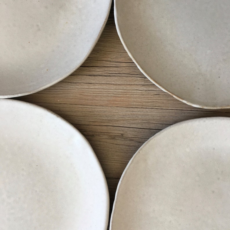 White ceramic dinner plates OFF white Set of 4 white on red handmade ceramic dinnerware tableware wedding gift image 4
