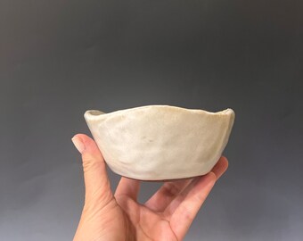 Off White small ceramic bowl 5" Miso bowl Ice cream bowl Berry bowl