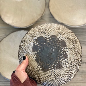 Handmade Stoneware Salad Plates: Matte Cappuccino Ceramic Dinnerware, Set of 4