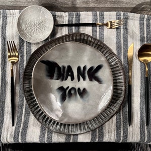 Salad plates gratitude Merci Gracias set of 4 image 2