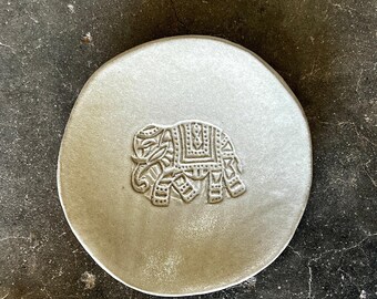 Elephant Salad Plates - Lucky plate off-white -Ceramic plate, Set of 4