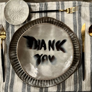 Salad plates gratitude Merci Gracias set of 4 image 7