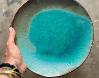 Turquoise dinner plate - ONE - turquoise stunning tableware by Christiane Barbato