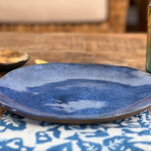 Blue ceramic dinner plates Set of 4 handmade ceramic dinnerware tableware wedding gift image 6