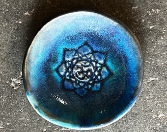 Blue Butter dish - jewelry dish - OM dish