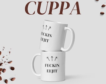 Feckin Eejit Mug | Funny Irish Gift, 11oz Ceramic