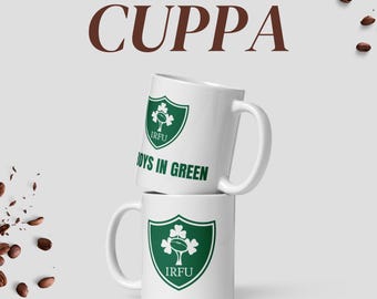 Irish Rugby Mug | Boys in Green Crest, 11oz
