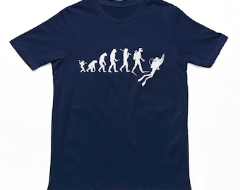 Evolution Of Scuba Diving Adults T-Shirt - Men's Unisex Scuba Diving Design Novelty Tshirt,  Scuba Diving Lover Top Gift, Cotton Tee