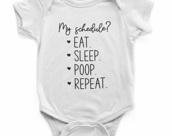 My Schedule? Baby Grow - Funny Cute Novelty Baby Onesie, Baby Grow, Baby Outfit For Boys & Girls