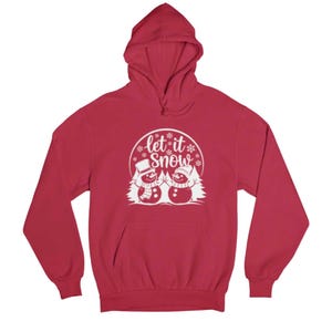 Let It Snow Christmas Jumper Kids Hoodie | Children&#39;s Xmas Pullover Novelty Jumpers, Boys Girls Hooded Sweatshirt, Festive Toddler Outfit