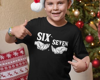 Maglietta stampata per bambini con meme Six Seven - Divertente maglietta 67 6 7, regalo per ragazzi e ragazze