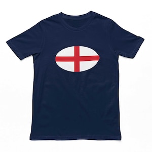 England Rugby Ball Flag Adults T-Shirt - Men&#39;s Unisex England Rugby Tshirt, English Rugby Top, Cotton Tee, Rugby Lover