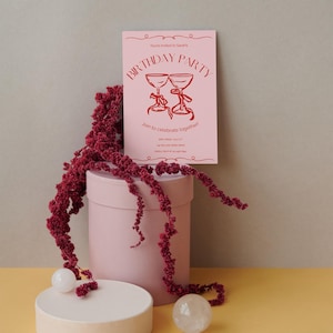 Bearbeitbare Geburtstagseinladungsvorlage | Canva Digital Invite | Druckbare Party Karte für Frauen | 21.30 Geburtstag für Erwachsene | Sofort Download
