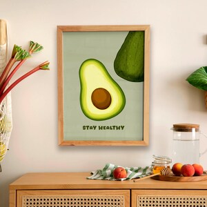 Avocado Fruit Poster Printable, Kitchen And Dining Wall Decor