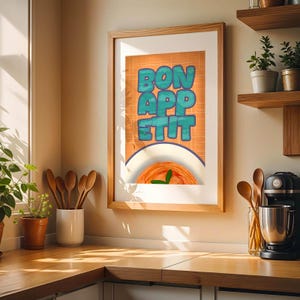 Bon Appétit Kitchen Poster – Cheerful and Playful Kitchen Wall Art