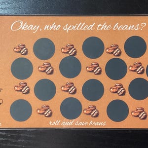 Who spilled the beans Scratch Off Savings Challenge