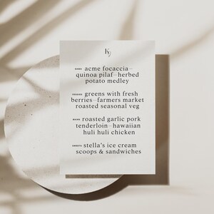 Modern Wedding Menu Template | Editable Menu Card for Canva, Printed Wedding Menu, Minimalist Table Menu Cards Design [MODERN COLLECTION]