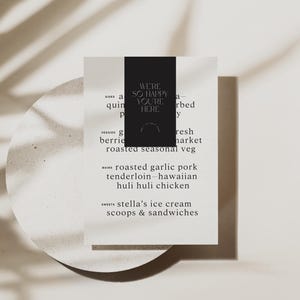Moderne plaatskaarten voor bruiloften | Bewerkbare canvas-naamkaartsjabloon | Minimalistisch ontwerp bruiloftsmenukaart [MODERNE COLLECTIE]