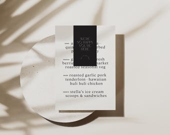 Modern Wedding Place Card Template: Minimalist Name Card (Editable Canva Download)