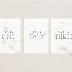 Minimalist Wedding Table Numbers | Editable Black & White Design | Modern Reception Decor [MINIMAL COLLECTION]