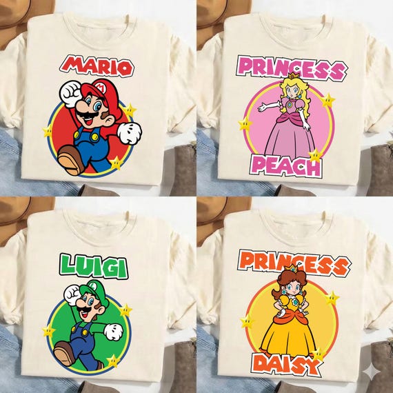 Super Mario Character Shirt, Super Mario Family Shirt, Mario Party Shirt, Super Mario Birthday Party Shirt,Mario & Friend Party Shirt