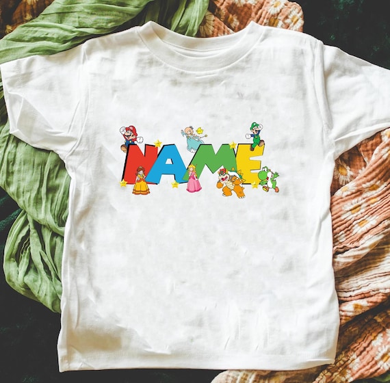 Super Mario Custom Name Shirt,Super Mario Character Shirt,Super Mario Birthday Party Shirt,Mario & Friends Party Shirt,Custom Mario Shirt