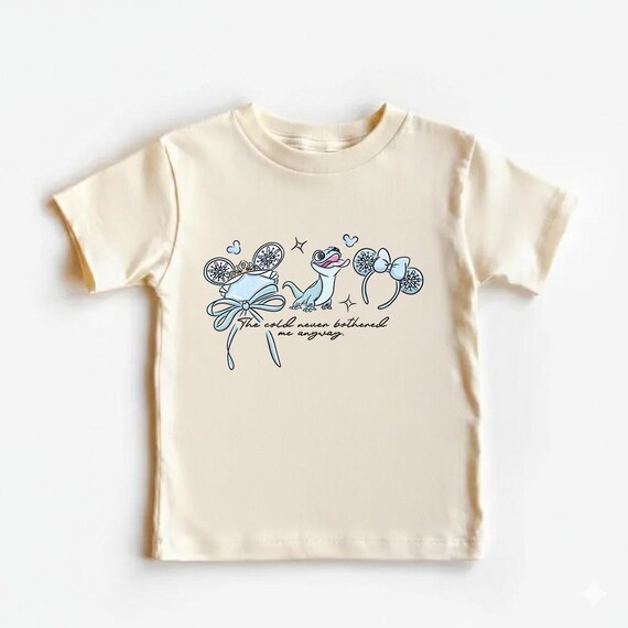 Retro Frozen Elsa Princess Coquette Bow Portrait The Cold Never Bothered Me Anyway Shirt, Elsa Disney Girls Shirt, Disneyland Girl Trip Tee