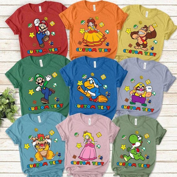 Super Mario Family Shirt,Super Mario Character Shirt,Super Mario Birthday Party Shirt,Mario & Friends Party Shirt,Super Mario Sweatshirt