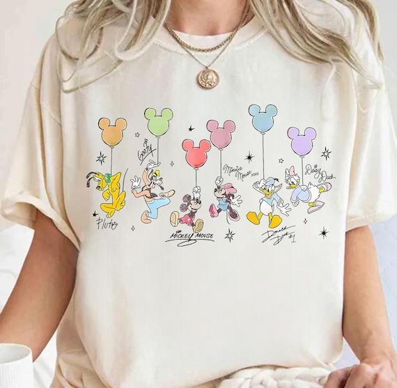 Disney Mickey and Friends with Balloons Shirt Disney Trip Sweatshirt Magic Kingdom shirt Mickey and Friends Tee