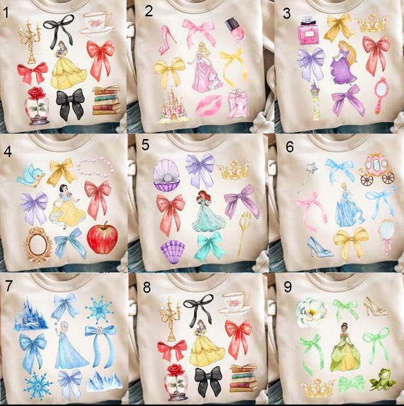 Disney Princess Coquette Bows Shirt And Sweatshirt,Disney Family Trip Shirt, Disney Princess Shirt,Disney Girl Trip Shirt,Princess Bow Shirt