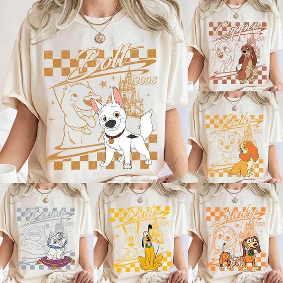 Disney Dogs Shirt, Dog Lovers Shirt, Cute Disney Dogs Tee, Disney Pets Movie Dogs Group Tee, Disneyland Family Matching Tee