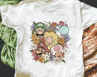 Kehre zu Mario zurück Floral Shirt, Der Super Mario Bros Film, Main Street USA, Mario Trip T-Shirt, Niedlich Super Mario