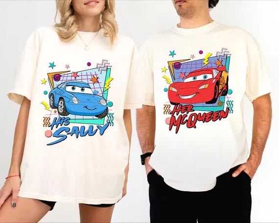 Lightning McQueen & Sally Sweatshirt: Cars Movie Matching Couple Shirts