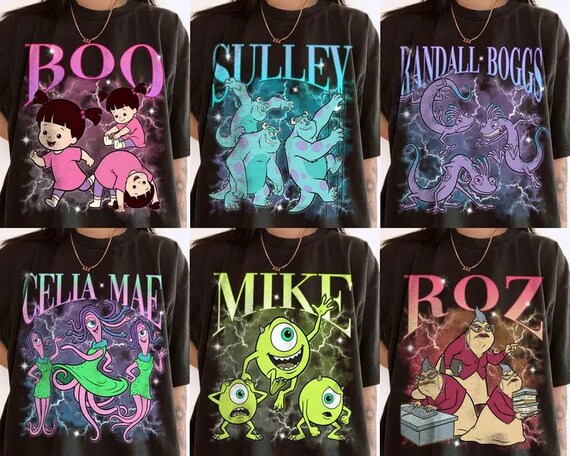 Monster Inc Est Character Bootleg Shirt,Monster Character Shirt,Monster World Birthday Party Shirt,Monster Inc Party Shirt, Y2k Shirt