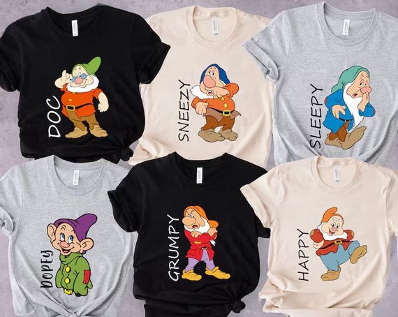Seven Dwarfs Shirts,Seven Dwarfs Tee,7 Dwarfs Costume Shirt,Birthday Party Shirt,Disney Group Shirt,Snow White,Disney Family Tee