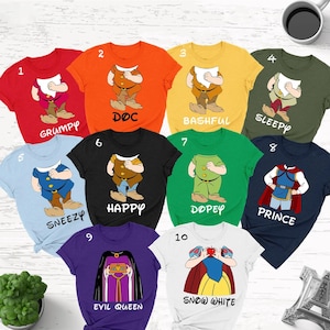 Sieben Zwerge Shirts, sieben Zwerge, 7 Zwerge Kostüm Shirt, Weihnachtsfeier Shirt, Disney Gruppe Shirts, Schneewittchen, Disney Familie Shirt, 7 Zwerge