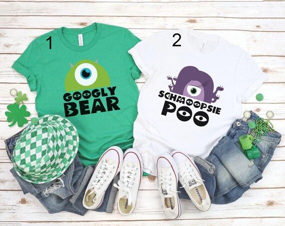 Googly Bear and Schmoopsie Poo Couple Shirts, Monsters Inc Inspired Matching T-shirts, Disney Anniversary Shirt