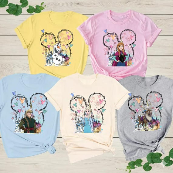 Frozen Characters Shirt, Family Trip Tee, Vacation Gift for Fans, Disneyland Shirt, Disney World Shirts, Matching Family Shirt