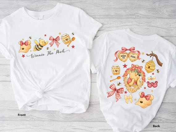 Coquette Winnie The Pooh Shirt, Retro Pooh Bear & Friends Tee, Disney Family Trip 2025 T-Shirt, Cute Disneyworld Pooh Shirt