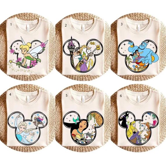 Disney Princess Mickey Head Shirt, Disney Princess Shirt, Disney Character Shirt,Disney Trip Shirt,Disney Belle, Cinderella,Jasmine,Rapunzel
