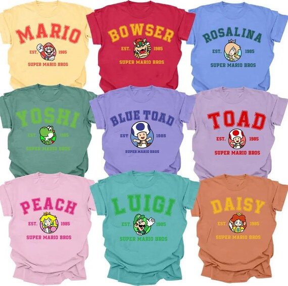 Super Mario Family Shirt,Christmas Party Mario Shirt,Super Mario Character Shirt,Super Mario Birthday Party Shirt,Mario & Friend Party Shirt