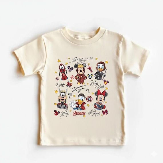 Mickey & Friends Avengers Shirt, Comic Book Superhero Shirt, Disney Signatures Artwork Shirt, Family Vacation Shirt, Kids Adults Shirt